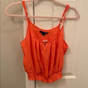 Size medium coral crop top, straps adjust
